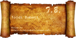 Toldi Babett névjegykártya